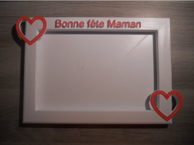 cadre photo bonne f te maman decor cadeau fete des mamans m res gift heart re mother mothers day picture frame 3D print model - Mito3D