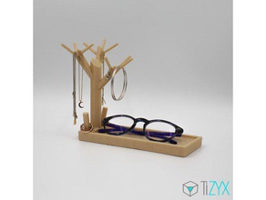 arbre bijoux jewelry tree gift glasses lunettes mothers day 3d print model - Mito3D