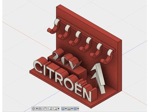 porte clef 2cv sürüm final sanat citroen porte-anahtarları 3d print model - Mito3D