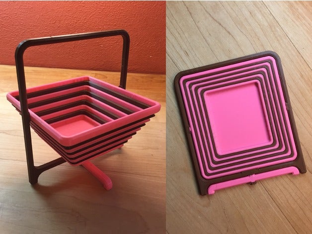 multicolore, pieghevole cesto famiglia folding basket 3D print model - Mito3D