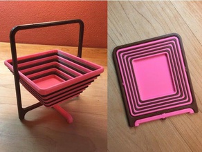 multicolore, pieghevole cesto famiglia folding basket 3d print model - Mito3D