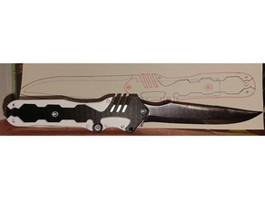 Messer Griff, inspiriert Teile Klinge cutter Griff metal gear solid raiden Schwert 3d print model - Mito3D