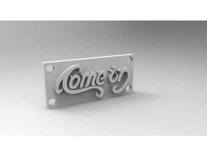 come in - go away Kunst Tür innout tag 3d print model - Mito3D