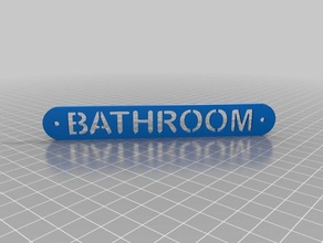 bathroom sign plate 3d print model - Mito3D