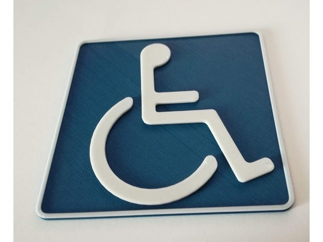 désactivé symbole non valide fauteuil roulant utilisateur de 3D print model - Mito3D