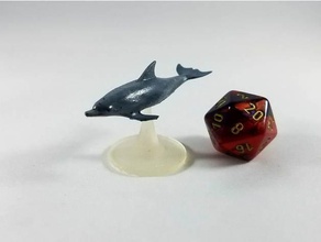 dauphin de table jeu jeux d&d le mdn dolphin l'océan pathfinder rpg la mer dessus l'eau 3d print model - Mito3D