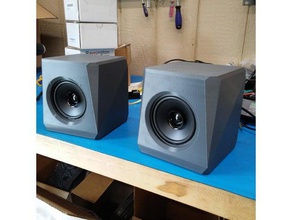 angular speaker box - 4 inch music enclosures speakers 3d print model - Mito3D