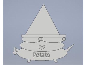 wizard potato 2d art friend magic 3d print model - Mito3D