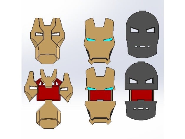 iron man-faceplates Requisiten 3D print model - Mito3D