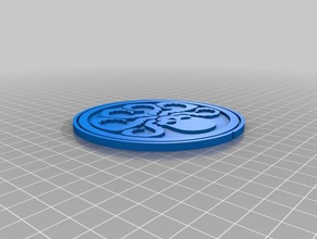 hydra Kalkan coaster işaretler ve logolar shield ajanları içecek 3d print model - Mito3D