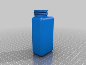 squared bottle soda cap threads remix containers medicine 3d print model - Mito3D