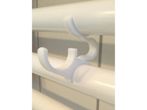 bathroom radiator spring loaded kermi towel heater hooks v2 - 225mm 22mm hook hanger holder 3d print model - Mito3D