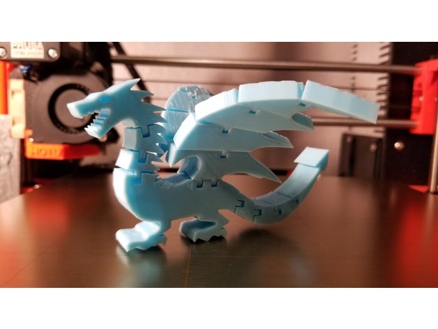 deux ailes flexi dragon jouets & jeux articulés articulé dinosaure de fidget jouet flexible petit monstre lézard le ailé 3D print model - Mito3D