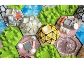 projet spécial sur les carreaux de la terraformation mars jeu jouets & accessoires jeux plateau capital cratère tuile 3d print model - Mito3D