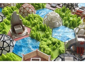 bosque de baldosas transformar marte juego juguetes y accesorios boardgame vegetación azulejo 3d print model - Mito3D