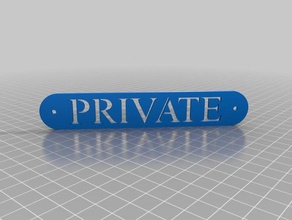 private sign plate household door 3d print model - Mito3D