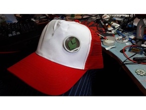 treinador de pokemon red 's hat emblema moedas e selos ímã geladeira chapéu vermelho 3d print model - Mito3D