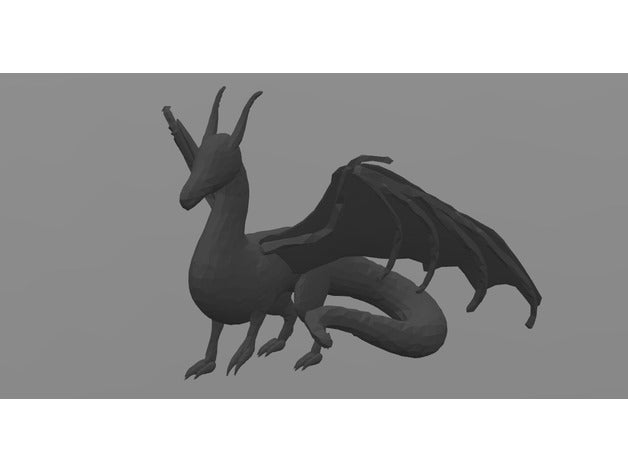 básico del dragón a los animales animal baja poli mítico mítica criatura sentado 3D print model - Mito3D