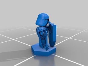lotp - knight closed helm taoshield morningstar games boardgame components lure prophets miniature wargame 3d print model - Mito3D