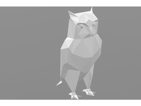 baja poli búho a los animales animal de aves el bosque owl 3d print model - Mito3D