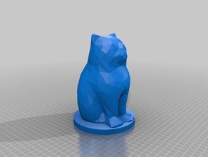 düşük poli kedi 3d baskı poly 3d print model - Mito3D
