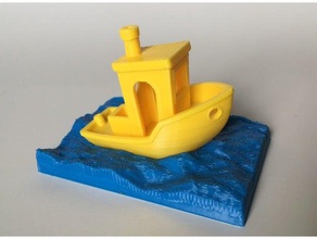 sea square 3dbenchy 3d printing display stand water 3d print model - Mito3D