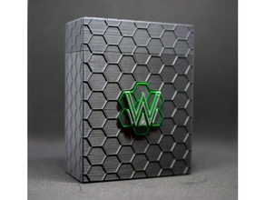 sci-fi deckbox interchangeable netrunner emblems toy & game accessories deck box nbn weyland 3d print model - Mito3D