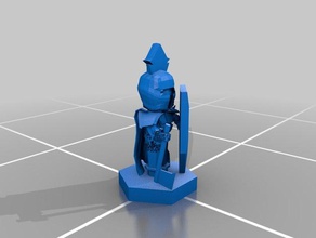 lotp - knight axe parasol con cresta de timón juegos boardgame accesorios caballero lowpoly atraer a los profetas en miniatura 3d print model - Mito3D