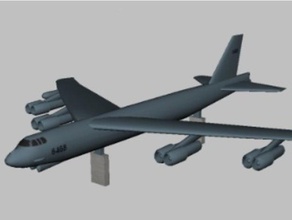 low poly b-52 vehicles aircraft bomber warplane 3d print model - Mito3D