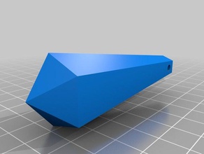 pingente de cristal 5 lados do furo jóias 3d print model - Mito3D