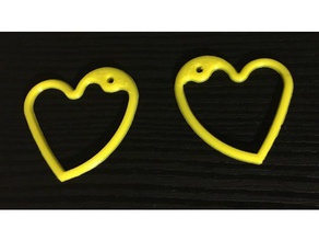 brincos de coração brinco 3d print model - Mito3D