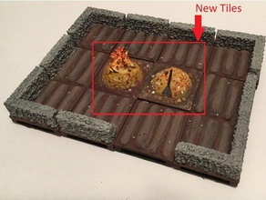 miniature pile fall leaves & burning w openlock toys games dungeons dragons farm miniatures 28mm pathfinder tiles rpg tabletop gaming terrain 3d print model - Mito3D