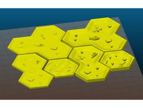 water tiles gloomhaven 1 & 2 3 hex toy game accessories pond 3d print model - Mito3D