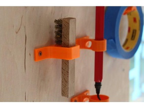 spark plug cleaning brush wall mount tool holders & boxes brass fablab hackerspace makerspace messingbuerste tools holder wandhalter wandhalterung werkstatt werkzeughalter workshop 3d print model - Mito3D