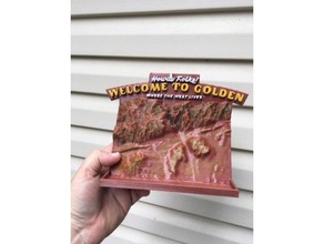golden colorado scans & replicas sign terrain 3d print model - Mito3D