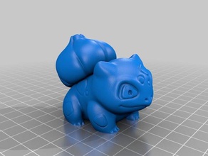 high-poly oco bulbasaur dlp sla criaturas alta poli pokemon 3d print model - Mito3D