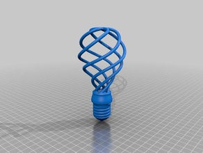 espiral bombilla de la escultura tornillo parte inferior art 3d print model - Mito3D