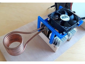 cooling fan mounting 1000w zvs induction heating diy freecad heater bracket 3d print model - Mito3D