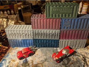 gaslands - shipping containers toys & games madmax mad max mini miniature miniatures scenery scatter terrain model wargame wargaming 3d print model - Mito3D