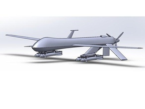 predator drone scans & replicas frame scale model 3d print model - Mito3D