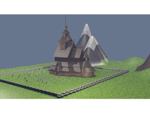 iglesia de borgund La impresión en 3d 3d print model - Mito3D