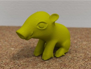 sentado javali animais 3d print model - Mito3D