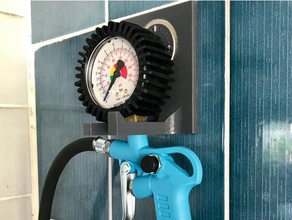 manomètre pour pneus titulaire porte-outils & boîtes compresseur d'air voiture le jauge de moto mont petg des fixé sur un mur 3d print model - Mito3D