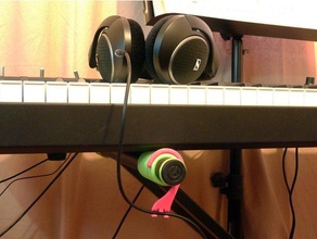 casque crochet en fil de fer bureau fusion 360 le d'écoute titulaire la musique piano synthétiseur 3d print model - Mito3D