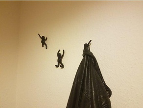 climbing man wall hangers household supplies 3d print model - Mito3D