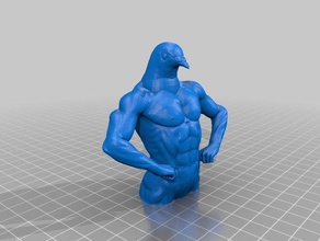 le tuf de la colombe sculptures les muscles pigeon 3d print model - Mito3D