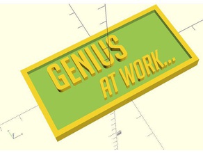 genius work signs & logos 3d print model - Mito3D