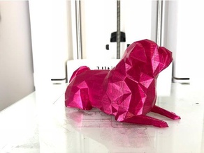 lowpoly pug mops hayvanlar sanat köpek yüzlerce baş 3d print model - Mito3D