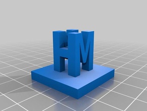 my customized 3d ambigram mh interactive art 3d print model - Mito3D