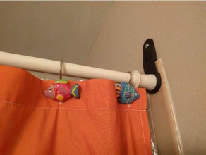 cortina de chuveiro do suporte da barra casa banho funcionais solidworks 3d print model - Mito3D